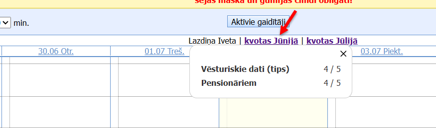 Kvotu vēsturiskie dati
