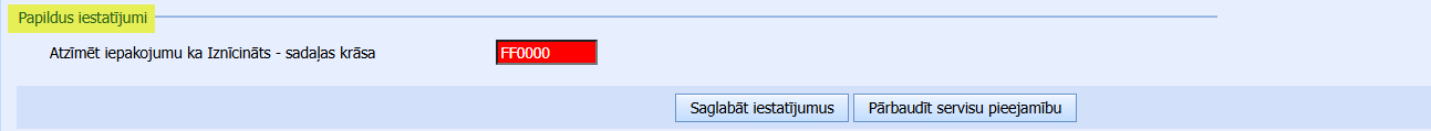 Zāļu verifikācijas iestatījumi