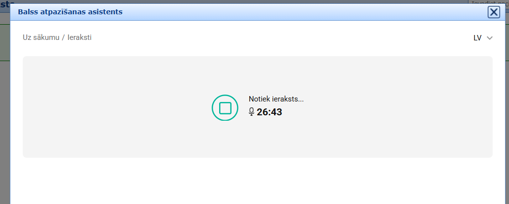 Balss ieraksta ikoniņa sarkanā krāsā